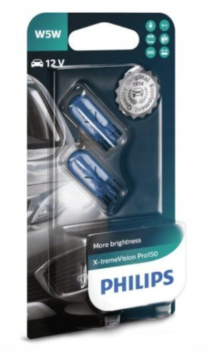 ŻARÓWKI W5W PHILIPS X-treme Vision Pro150 +150%
