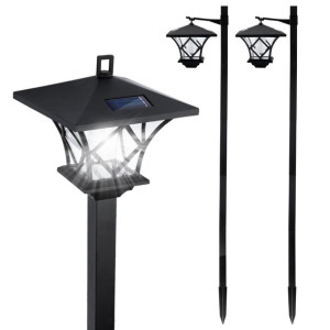 2x Lampa SOLARNA LED OGRODOWA LATARNIA WYSOKA 1,5M wbijana wisząca stojąca