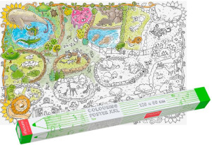 Monumi COLOURING POSTER XXL - ZOO kolorowanka podłogowa 120x80