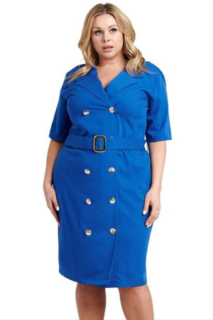 Sukienka TEOFILA LETNIA elegancka chabrowa 54