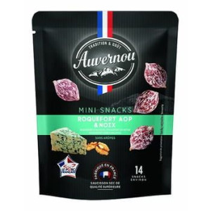Mini snack z serem Roquefort i orzechem włoskim 75g Auvernou