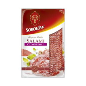 Salami czosnkowe plastry 100 g Salami z Dębicy