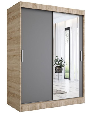 Szafa przesuwna dąb sonoma + antracyt 150 cm - Palmira 4X