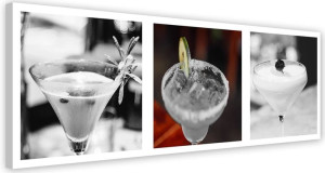 OBRAZ NA PŁÓTNIE Drink Koktajl szary 90x30