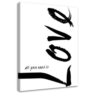 OBRAZ NA PŁÓTNIE Love Typografia Napis 60x90