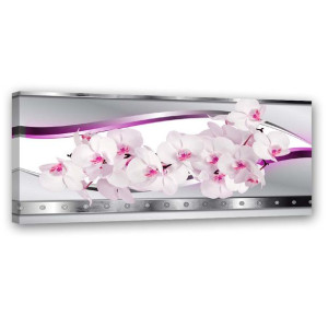 OBRAZ NA PŁÓTNIE Orchidea Różowy Kwiat 90x30