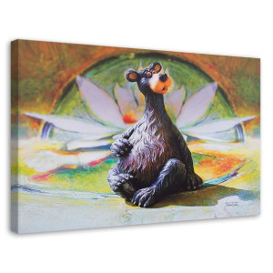 OBRAZ NA PŁÓTNIE Kolorowy Miś 120x80