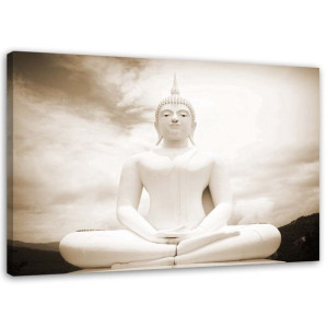 OBRAZ NA PŁÓTNIE Biały Buddha spa 90x60
