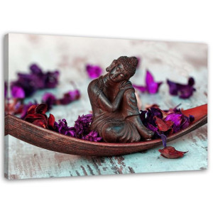 OBRAZ NA PŁÓTNIE Buddha Vintage Lila 90x60