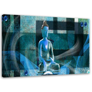 OBRAZ NA PŁÓTNIE Buddha Niebieski Abstrakcja 100x70