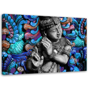 OBRAZ NA PŁÓTNIE Buddha na kolorowym tle 90x60
