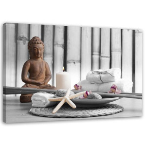 OBRAZ NA PŁÓTNIE Buddha Brązowy Zen Spa 120x80