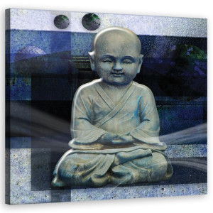 OBRAZ NA PŁÓTNIE Budda Zen Niebieski 40x40
