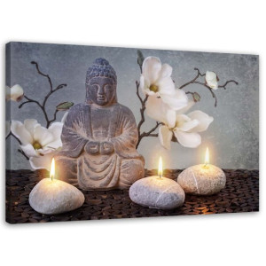 OBRAZ NA PŁÓTNIE Buddha Orchidea Zen Spa 60x40