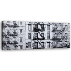 OBRAZ NA PŁÓTNIE New York Schody szary 150x50