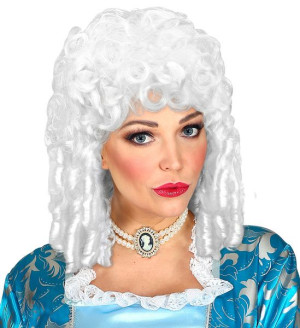 Peruka Barokowa Milady Arystokratka Białe Loki