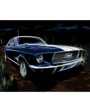 Malowanie po numerach - NIEBIESKI MUSTANG
