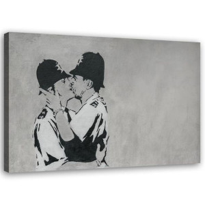 OBRAZ NA PŁÓTNIE Banksy Kissing Coppers 90x60