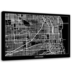 OBRAZ NA PŁÓTNIE Chicago Plan Miasta 120x80