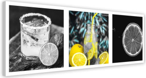 OBRAZ NA PŁÓTNIE Zestaw Drink z Cytryną 120x40