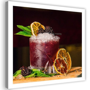 OBRAZ NA PŁÓTNIE Drink z Cytryną i Lodem 30x30