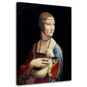 OBRAZ NA PŁÓTNIE REPRODUKCJA Dama z Gronostajem Da Vinci 70x100