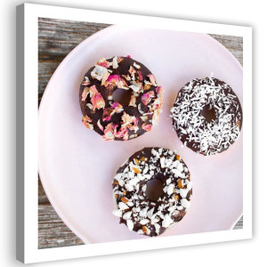 OBRAZ NA PŁÓTNIE Pączki Donuty Czekolada 40x40