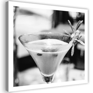 OBRAZ NA PŁÓTNIE Drink Rozmaryn szary 30x30