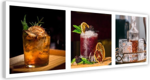 OBRAZ NA PŁÓTNIE Drink Whisky Panorama 90x30