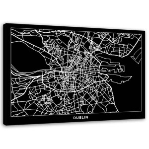 OBRAZ NA PŁÓTNIE Dublin Plan Miasta 100x70