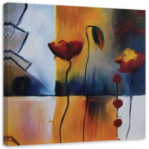 OBRAZ NA PŁÓTNIE Maki Kwiat Czerwony Olejny 60x60