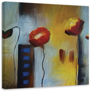 OBRAZ NA PŁÓTNIE Maki Kwiaty Olejny Natura 50x50