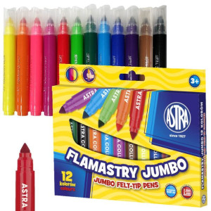 Flamastry Jumbo grube szkolne dla dzieci 12k ASTRA