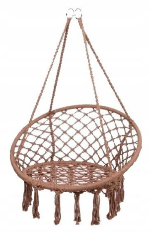 Huśtawka Ażurowa Bocianie Gniazdo Z Poduszką 70 Cm Brązowa