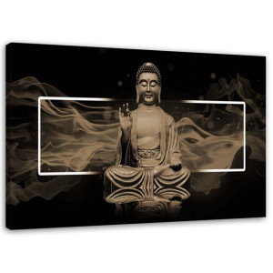 OBRAZ NA PŁÓTNIE Brązowy Buddha Zen Spa 100x70