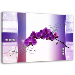 OBRAZ NA PŁÓTNIE Orchidea Storczyk Fiolet 90x60