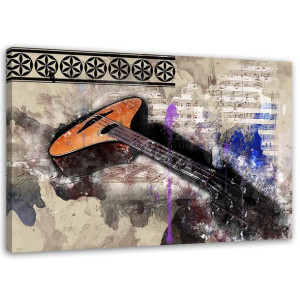 Obraz Na Płótnie Gitara Abstrakcja Vintage 120x80