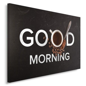 OBRAZ NA PŁÓTNIE Good morning KAWA 90x60