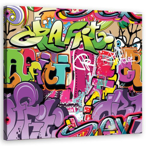 OBRAZ NA PŁÓTNIE Graffiti 60x60