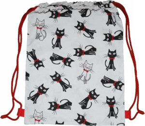 Worek na Plecy Buty Dziecięcy Bawełna Kot Koty Cat