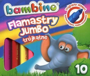 Flamastry Trójkątne Szkolne Bambino 10 Kolorów