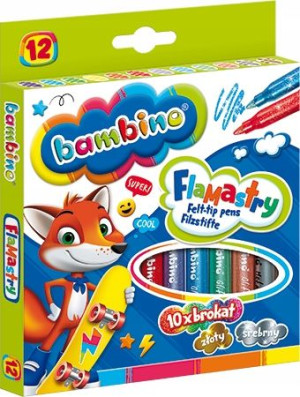 Flamastry Brokatowe Bambino 12 Kolorów Złoty