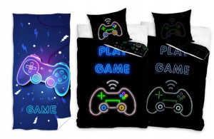 Pościel 140x200 Gamer Game Ręcznik 70x140 Zestaw