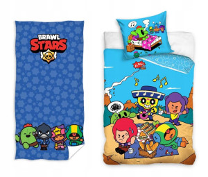 Pościel 140x200 Brawl Stars Ręcznik 70x140 Zestaw