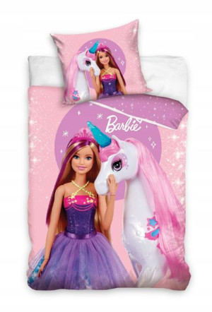 Pościel 160x200 Dziecięca Lalka Jednorożec Barbie