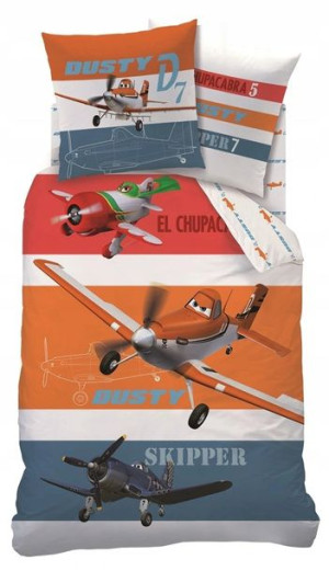 Pościel Bawełna 160x200 Samoloty Bawełniana Planes