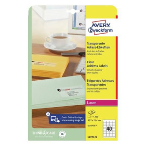 Etykiety adresowe Avery 25xA4 45,7x25,4mm