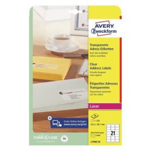 Etykiety adresowe Avery 25xA4 63,5x38,1mm