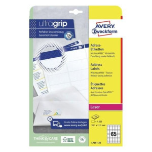 Etykiety adresowe białe Avery 25xA4 38,1x21,2mm