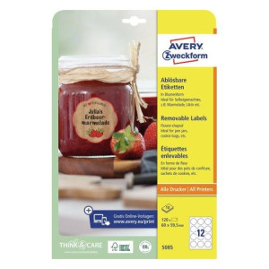 Etykiety Avery 10xA4 60x59,5mm kwiat USUWALNE